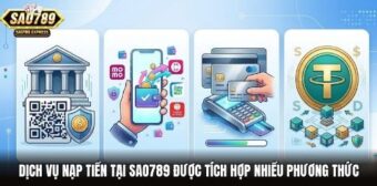 Dịch vụ nạp tiền tại Sao789 được tích hợp nhiều phương thức